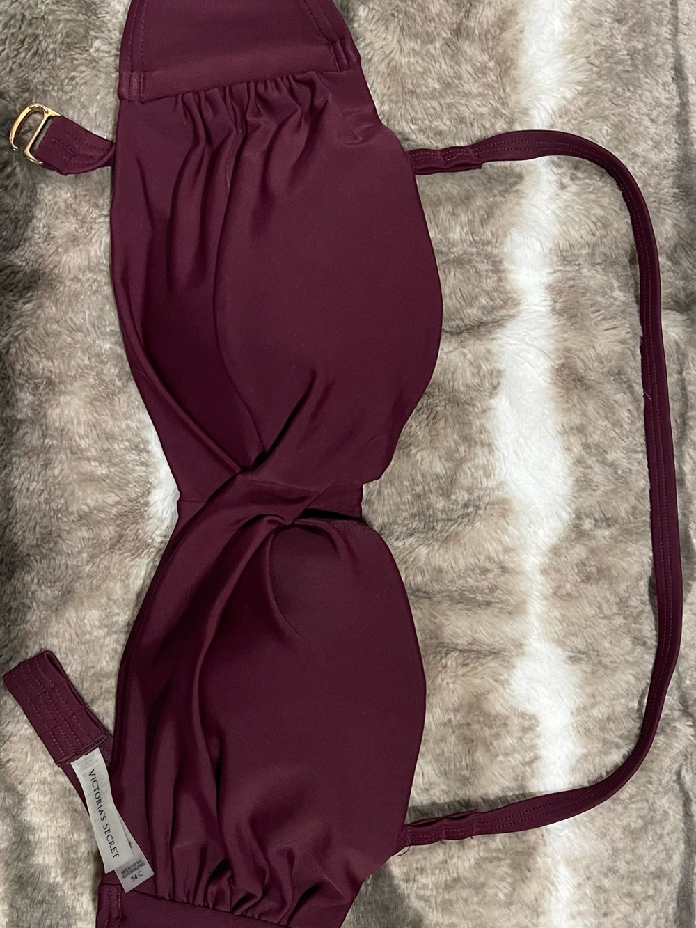 Victoria's Secret Burgundy Twist Bikini Top